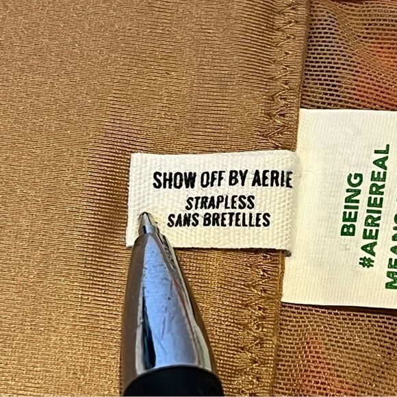 Aerie Show Off Balconette Bra Underwire Lace Lining Tan/Pink Floral Size 36B - Picture 4 of 7